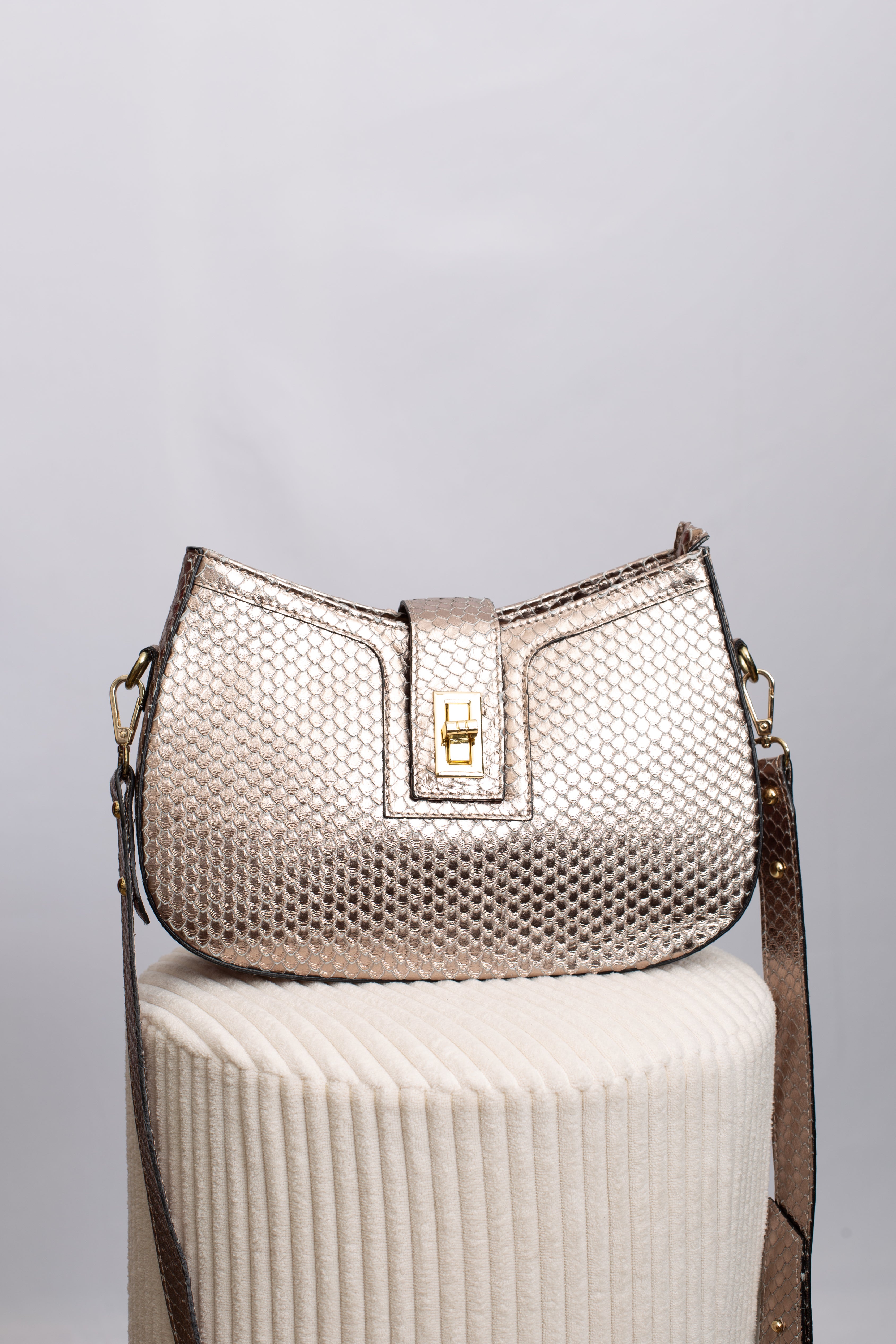 Sac Argenté Python