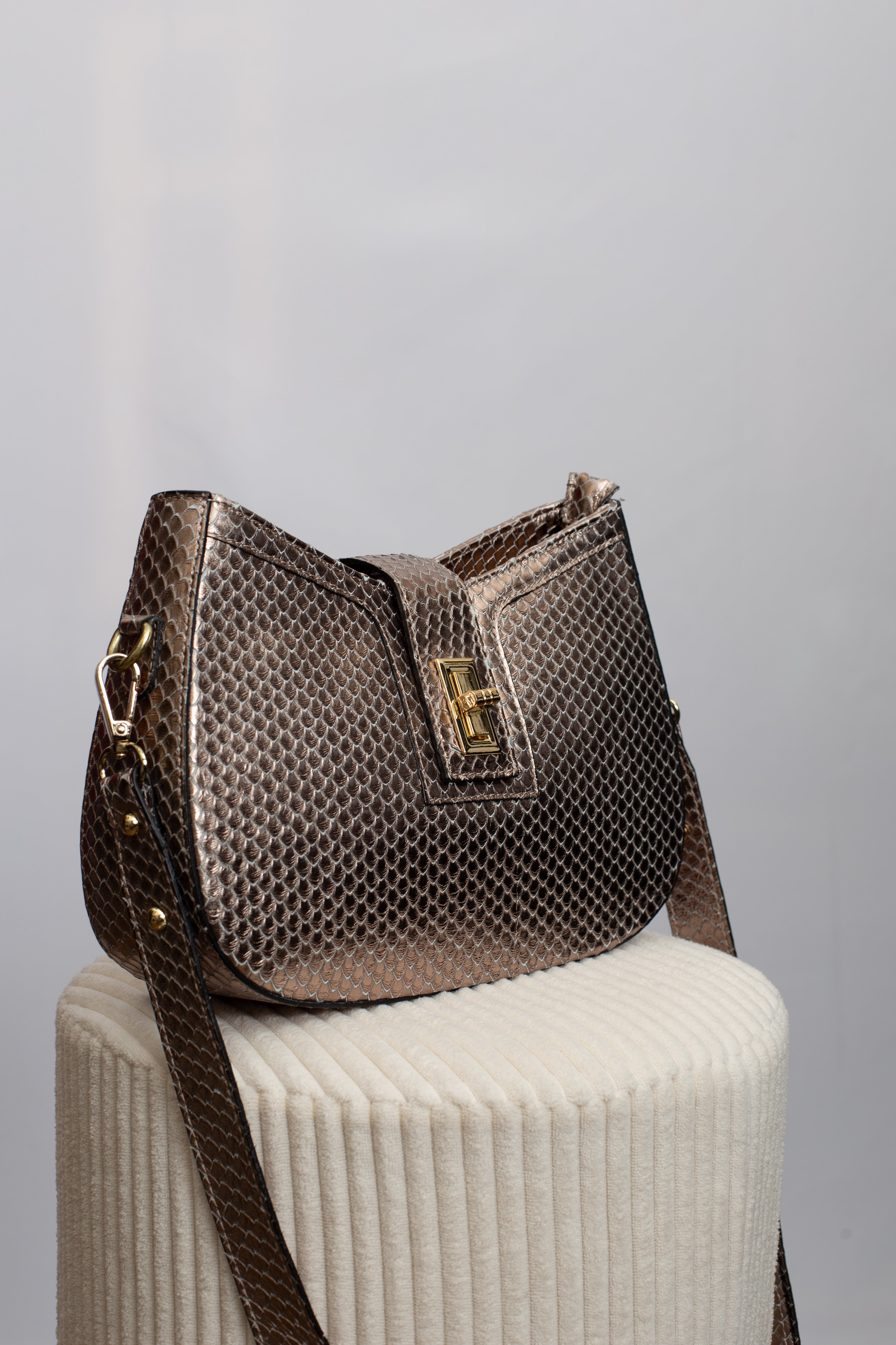 Sac Argenté Python