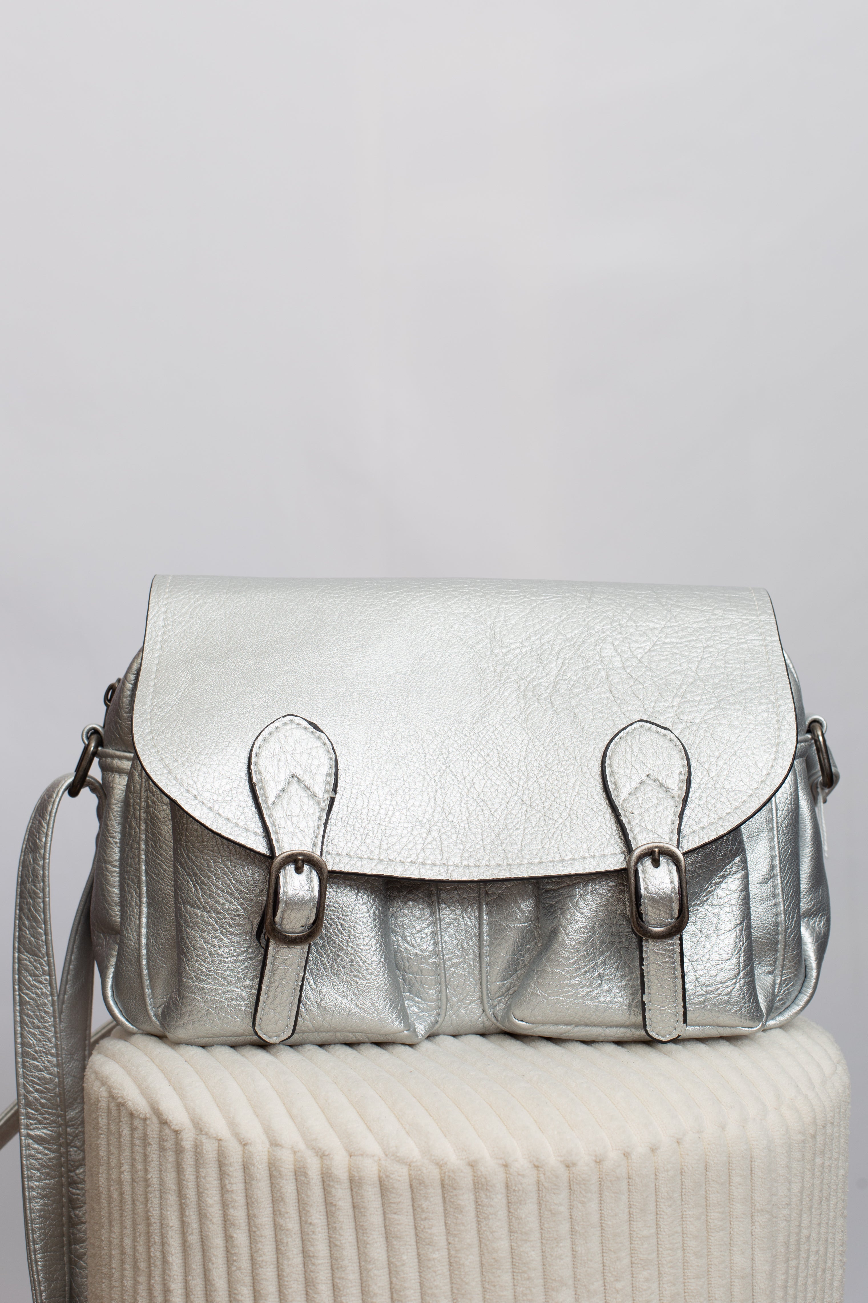 Sac Cuir Argenté