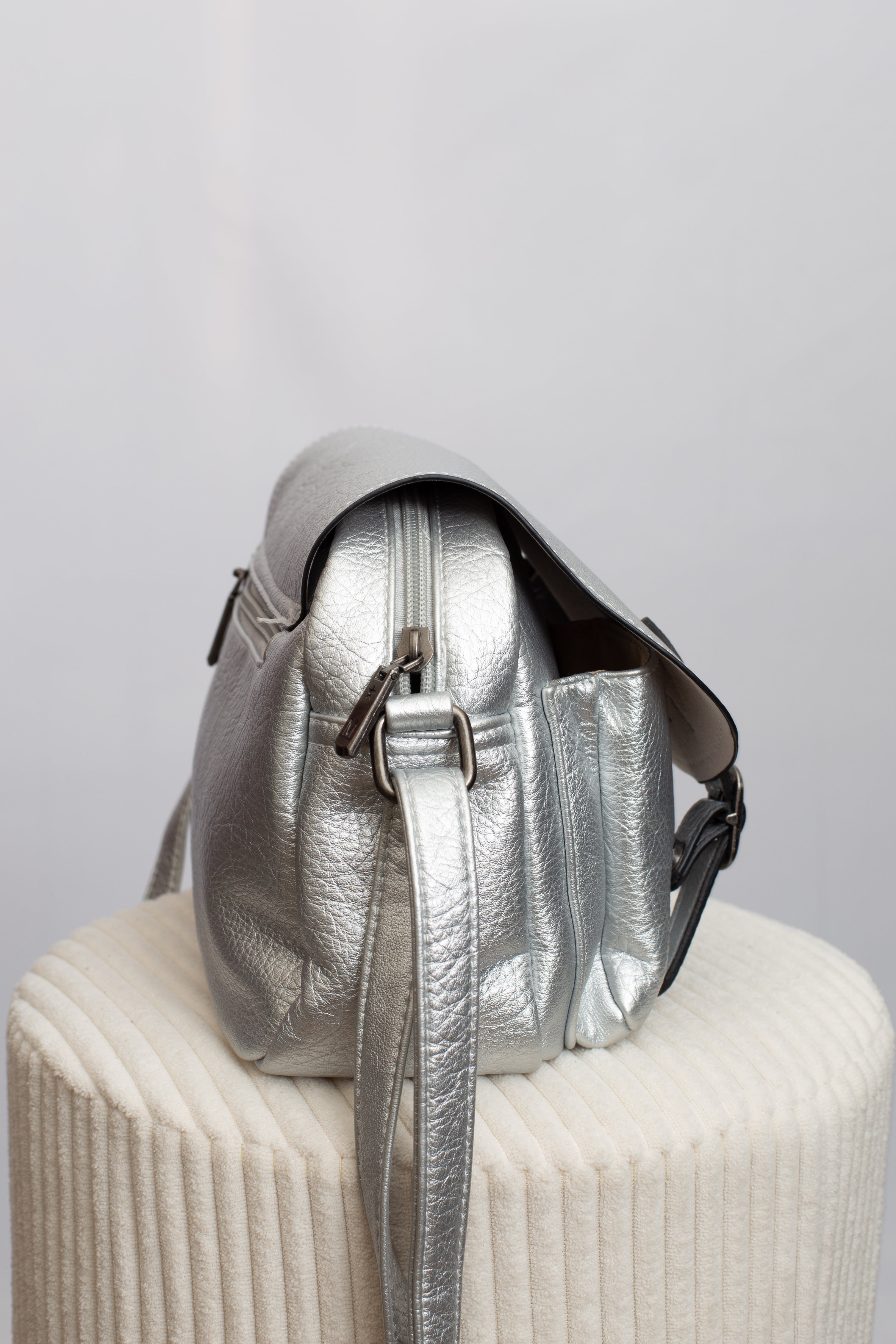 Sac Cuir Argenté