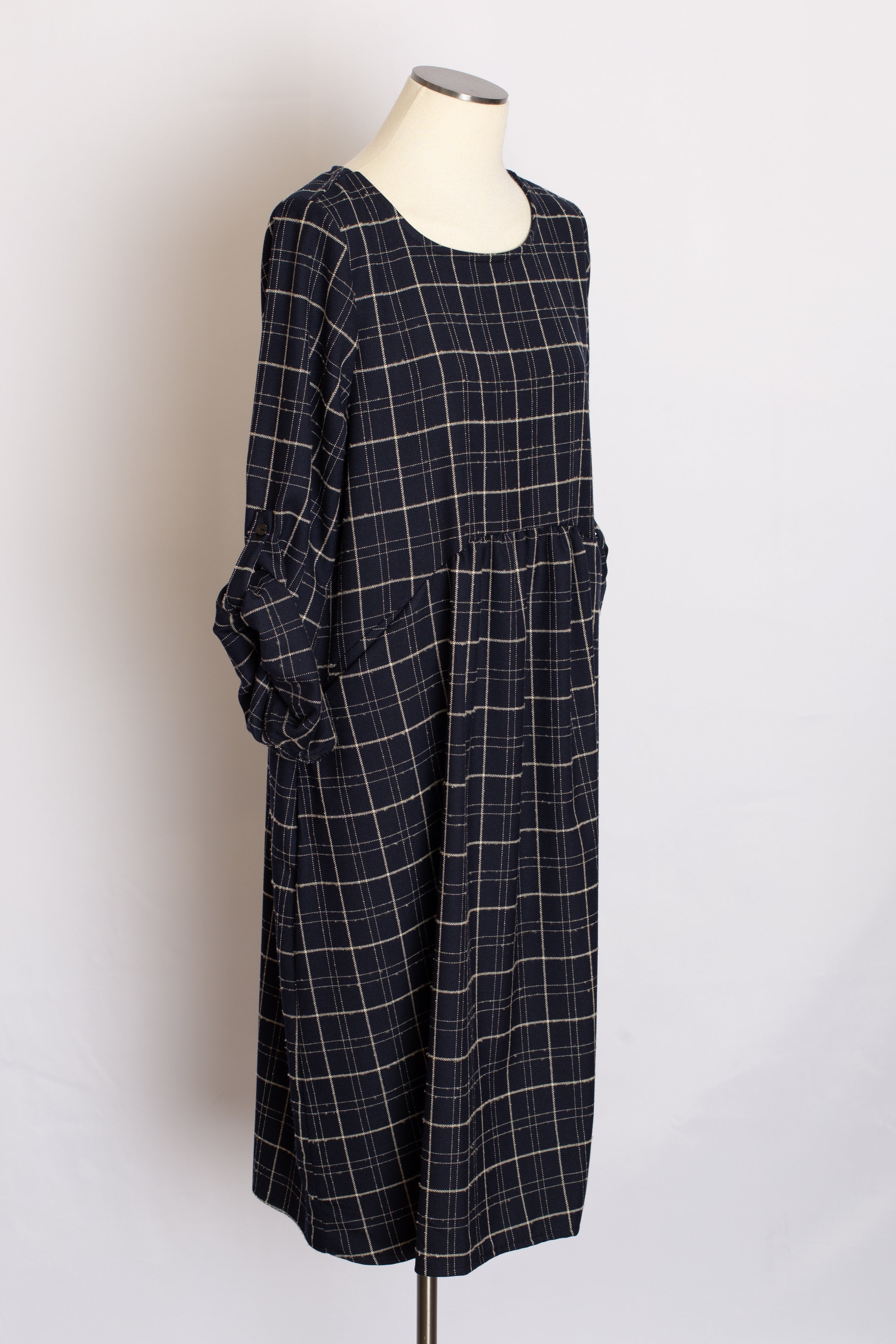 Robe Ample à Carreaux Bleu