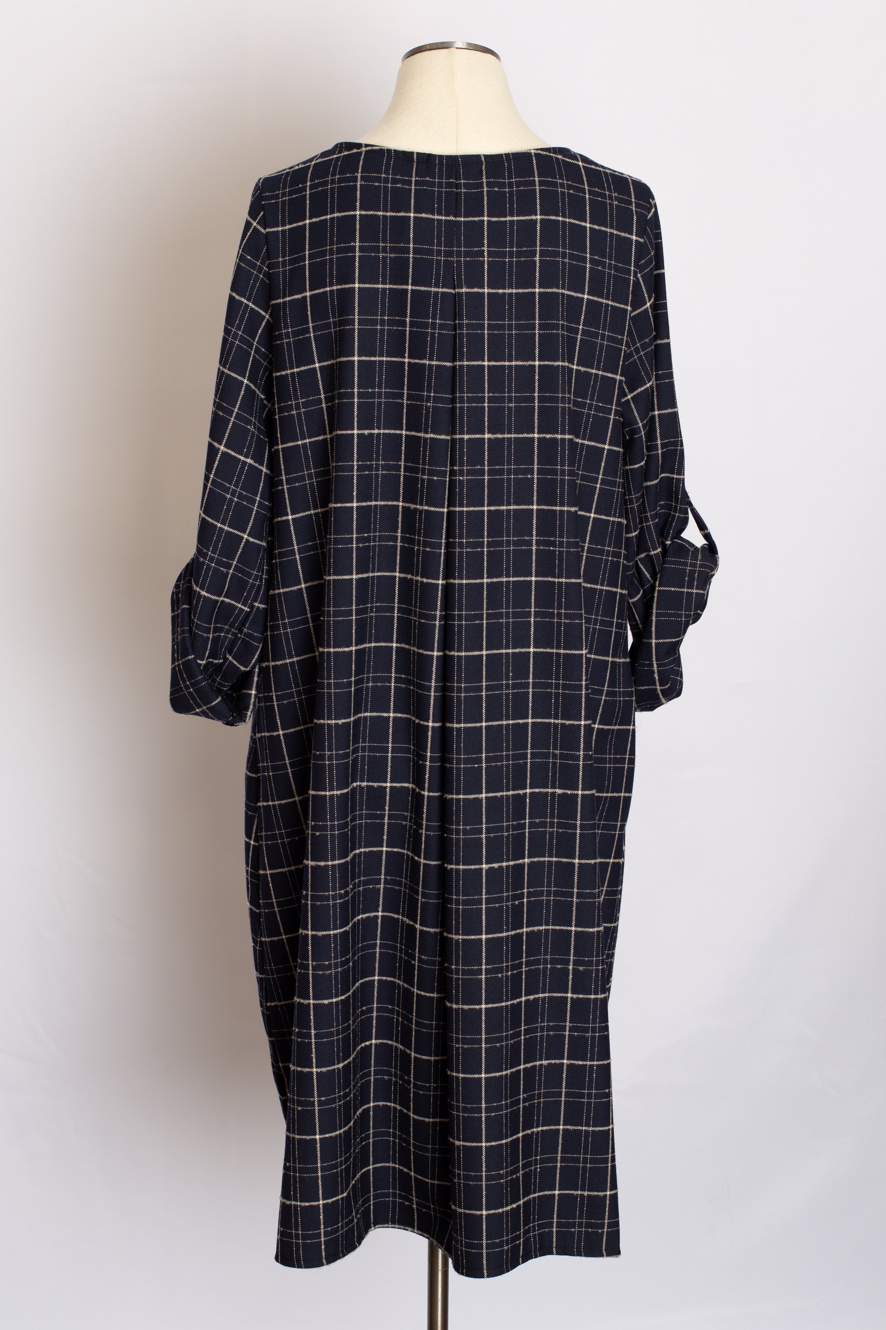 Robe Ample à Carreaux Bleu