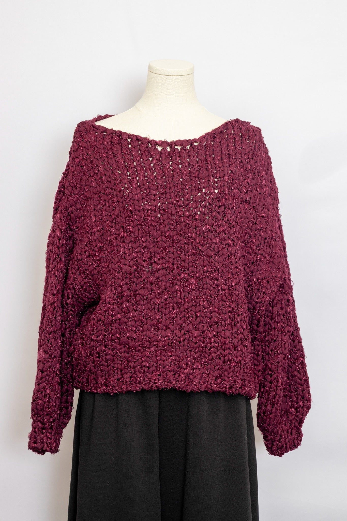 Pull ruban bordeaux