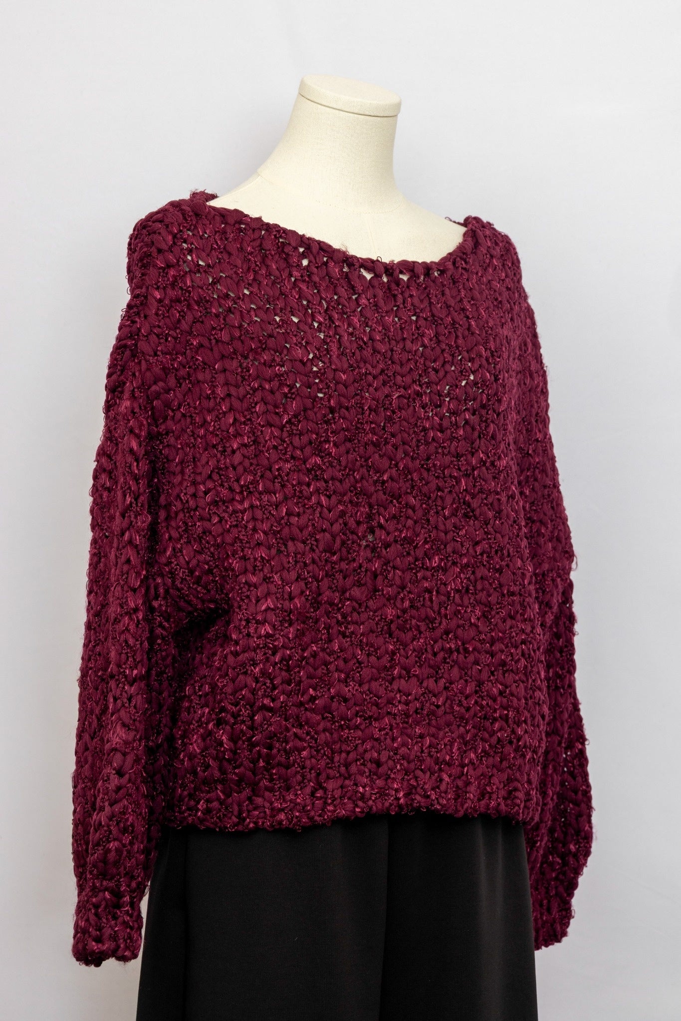 Pull ruban bordeaux
